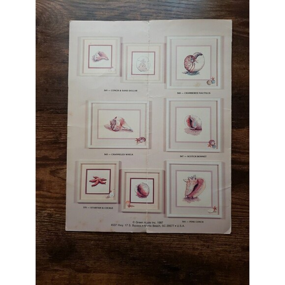 Seaside Cross Stitch Pattern Lot 4 Ray Davenport Shell Sand Dollar Beach Ocean - Picture 7 of 11